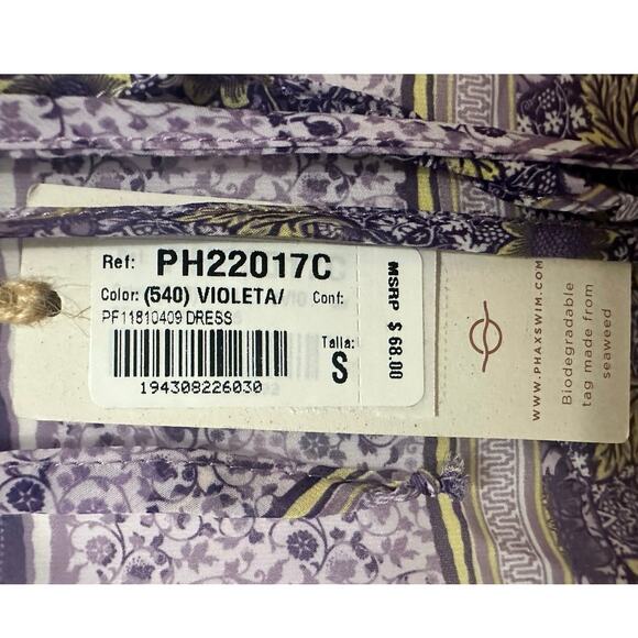 Phax beach dress pool side wear Sz S sheer purple w/beautiful floral detail - Picture 12 of 12